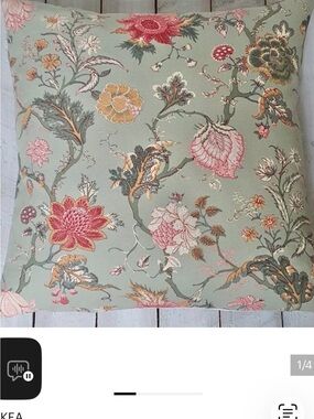 IKEA NASSALKLOCKA Floral Botanical Pillow Cover 26” x 26” Grey/Green. VHTF.